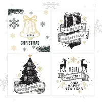 Giftmas Kerstkaarten - Wenskaarten - 52 Stuks - Met Enveloppen en Stickers - Nieuwjaarskaarten - 10x10cm
