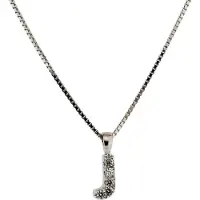Orphelia Zilver Alphabet hanger met ketting 42 cm Zirconium