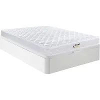 Vente-unique Set 160 x 200 cm bedbodem met opbergruimte, wit + matras met veren en vormgeheugen van 15 cm dik - WOLKENLOS van MORGENGOLD L 200 cm x H 30 cm x D 160 cm