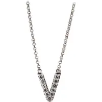 Orphelia Zilver Alphabet hanger met ketting 44 cm Zirconium