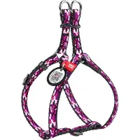 Waudog Pink Camo Harnas / Hondentuigje - Nylon - Gratis QR-tag - Breedte: 10 mm - Borstomtrek: 28 - 40 cm (GELIEVE ALVORENS BESTELLEN OPMETEN)