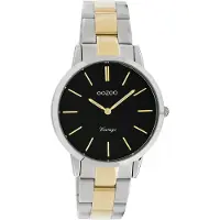 Oozoo Timepieces - Zilver/goudkleurige horloge met zilver/goudkleurige roestvrijstalen armband - C20107