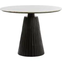 Light & Living Eettafel Ø100x75 cm RIANNE marmer taupe-mat zwart (Taupe, 100x100x75 diameter: 100cm)