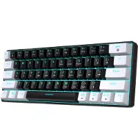 HxSJ V900 - Bedrade Gaming Toetsenbord - Mechanisch - RGB - Blue Switch - 61 Keys - QWERTY Toetsenborden - Zwart wit
