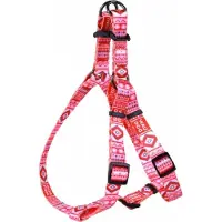 Waudog Ethno Red Harnas / Hondentuigje - Nylon - Breedte: 20 mm - Borstomtrek: 50 - 80 cm (GELIEVE ALVORENS BESTELLEN OPMETEN)