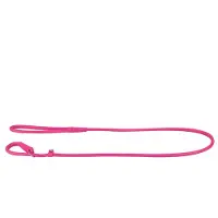 Waudog Glamour Lead-Halter Hondenriem met Sliphalsband (2-in-1) - Rond Leder - Roze - S - Diameter: 8 mm - Lengte: 183 cm