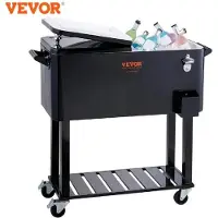 OEM Koelbox 80 liter, rollende uitvoering, zwart, 93x46 cm