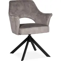 De Bommel Meubelen Armstoel Carissa (draaibaar) - Adore Clay - Eetkamerstoel met armleuning - Velvet - Velvet - Grijs - Modern - Eettafelstoel - Keukenstoel - Eetstoel - Stoel eetkamer