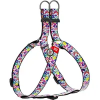 Waudog Magic Flowers Harnas / Hondentuigje - Nylon - Gratis QR-tag - Breedte: 15 mm - Borstomtrek: 40 - 55 cm (GELIEVE ALVORENS BESTELLEN OPMETEN)