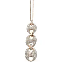 Orphelia Hanger + Ketting R/G Pave Zirc 3 Links Sterling Zilver 925 Pen-2065-Rose