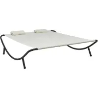 vidaXL Loungebed stof crème