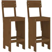 vidaXL Barkrukken 2 st 40x48,5x115,5 cm massief grenenhout honingbruin