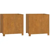 vidaXL Plantenbakken met poten 2 st roestig 50x50x50 cm cortenstaal