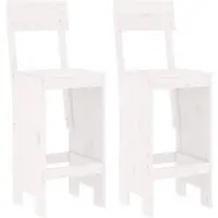vidaXL Barkrukken 2 st 40x48,5x115,5 cm massief grenenhout wit