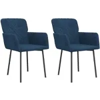 vidaXL Eetkamerstoelen 2 st fluweel blauw