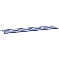 vidaXL Tuinbankkussen gestreept 200x50x3 cm stof wit en blauw