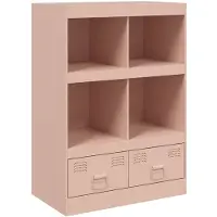 vidaXL Hoge kast 67x39x95 cm staal roze