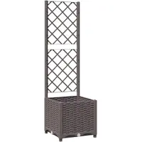 vidaXL Plantenbak met latwerk 40x40x136 cm polypropeen bruin