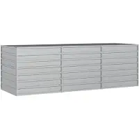 vidaXL Plantenbak verhoogd 240x80x77 cm gegalvaniseerd staal zilver
