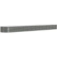 vidaXL Plantenbak 512x80x36 cm gegalvaniseerd staal grijs
