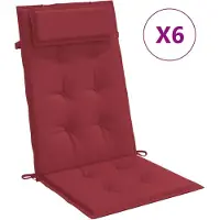 vidaXL Stoelkussens 6 st hoge rug oxford stof wijnrood