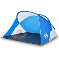 vidaXL Strandtent 2-persoons pop-up waterdicht azuurblauw