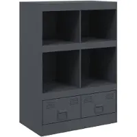 vidaXL Hoge kast 67x39x95 cm staal antracietkleurig