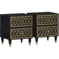 vidaXL Nachtkastjes 2 st 40x33x46 cm massief mangohout
