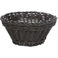 Cosy & Trendy Ronde broodmand/serveermand zwart kunststof D15 x H7 cm - broodmand