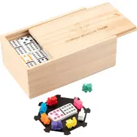 Coppens Domino dubbel 12 Mexican Train in houten kist |