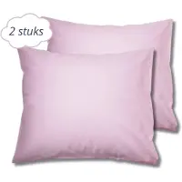 Droomtextiel Kussenslopen 60x70 cm Roze Set Van 2 Stuks - Hotelkwaliteit - 100% Hoogwaardige Katoen
