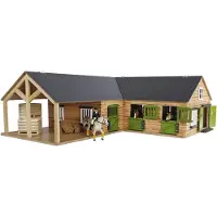 Kids Globe Paardenstal met 3 boxen en berging 1:24 van