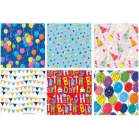 Urban Living Cadeaupapier - 6x - verjaardag - 200x70cm - inpakpapier - Cadeaupapier
