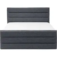 Beliani VALBONNE - Tweepersoonsbed - Donkergrijs - 160 x 200 cm - Polyester
