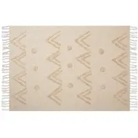 Beliani Plafond, Deken katoen beige 130 x 180 cm oosters patroon FATEHPUR (130 x 180 cm)