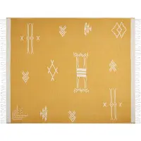 Beliani Plafond, Deken geel / wit 130 x 170 cm JALKINI (130 x 170 cm)