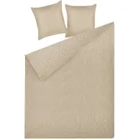 Beliani Plafond, Spreidenset met kussens reliëfmotief 3-delig taupe 160 x 220 cm SHUSH (160 x 220 cm)