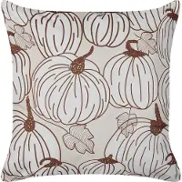 Beliani Decoratieve kussens, Sierkussen pompoenmotief fluweelstof beige / bruin 45 x 45 cm Set van 2 GOURD (45 x 45 cm)