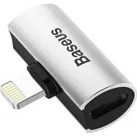 Baseus Dubbele Lightning-adapter (Bliksem, 2 x Bliksem), Adapter voor mobiel apparaat, Zilver, Zwart
