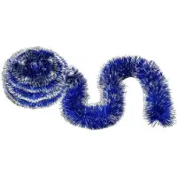 Springos Kerstslinger Guirlande 6 m Marineblauw/Zilver