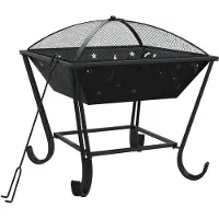 vidaXL Vuurplaats met pook XXL 50 cm staal