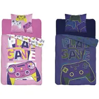 Detexpol Glow in the dark kinderdekbedovertrek Game roze - katoen
