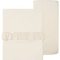 Koeka Ledikantlaken en Hoeslaken Set Ruffle Faro Warm White-110 x 140 cm