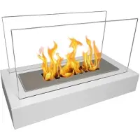 Bysil Luxe bio-ethanol sfeerhaard Home Wit – geschikt voor binnen- en buitengebruik – rookvrij en stijlvol design.