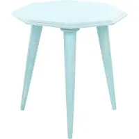 Beliani KANRI - Bijzettafel-Blauw-MDF, Mangohout