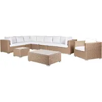Beliani XXL - Loungeset voor 8 - Zandbeige - PE rotan