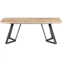 Beliani UPTON - Hocker-Lichte houtkleur-MDF, Metaal