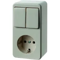 Hager Berker Opbouwcombinatieschakelaar en wandcontactdoos - 61479440