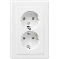 Schneider- Electric Schneider Electric Systeem-M wandcontactdoos dubbel inbouw RA KV Glanzend wit