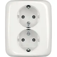 Busch-Jaeger Reflex SI wandcontactdoos RA dubbel inbouw Glanzend wit